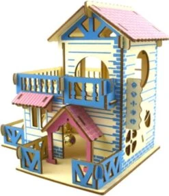 Hamster Villa Hout – Blauw Roze