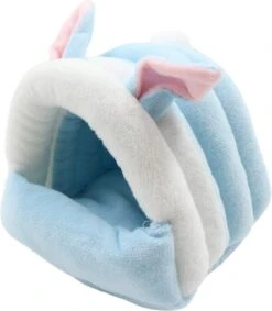 Huisdier Dier Hamster Warm Bed Cavia’s Kleine Dierenbed Hamster Winter Zacht Huis Schattig Kleine Dieren Hangmat Slaapnest Voor Kleine Eekhoorns Chinchilla Konijnen (M, Blauw Konijn)