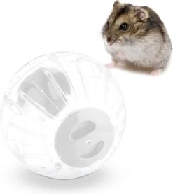 Relaxdays Hamsterbal Transparant – 18,5 Cm – Loopbal Dwerghamster – Muizenbal – Wit