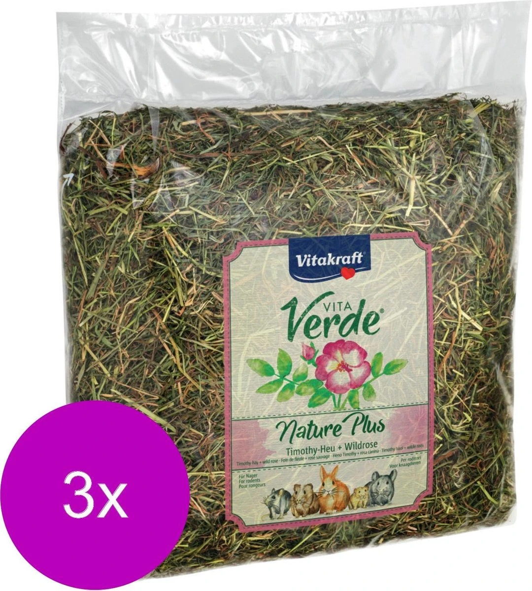 Vitakraft Vita-Verde Hooi 500 G – Ruwvoer – 3 X Wilde Rozen 1 Vitakraft Vita-Verde Hooi 500 G – Ruwvoer – 3 X Wilde Rozen