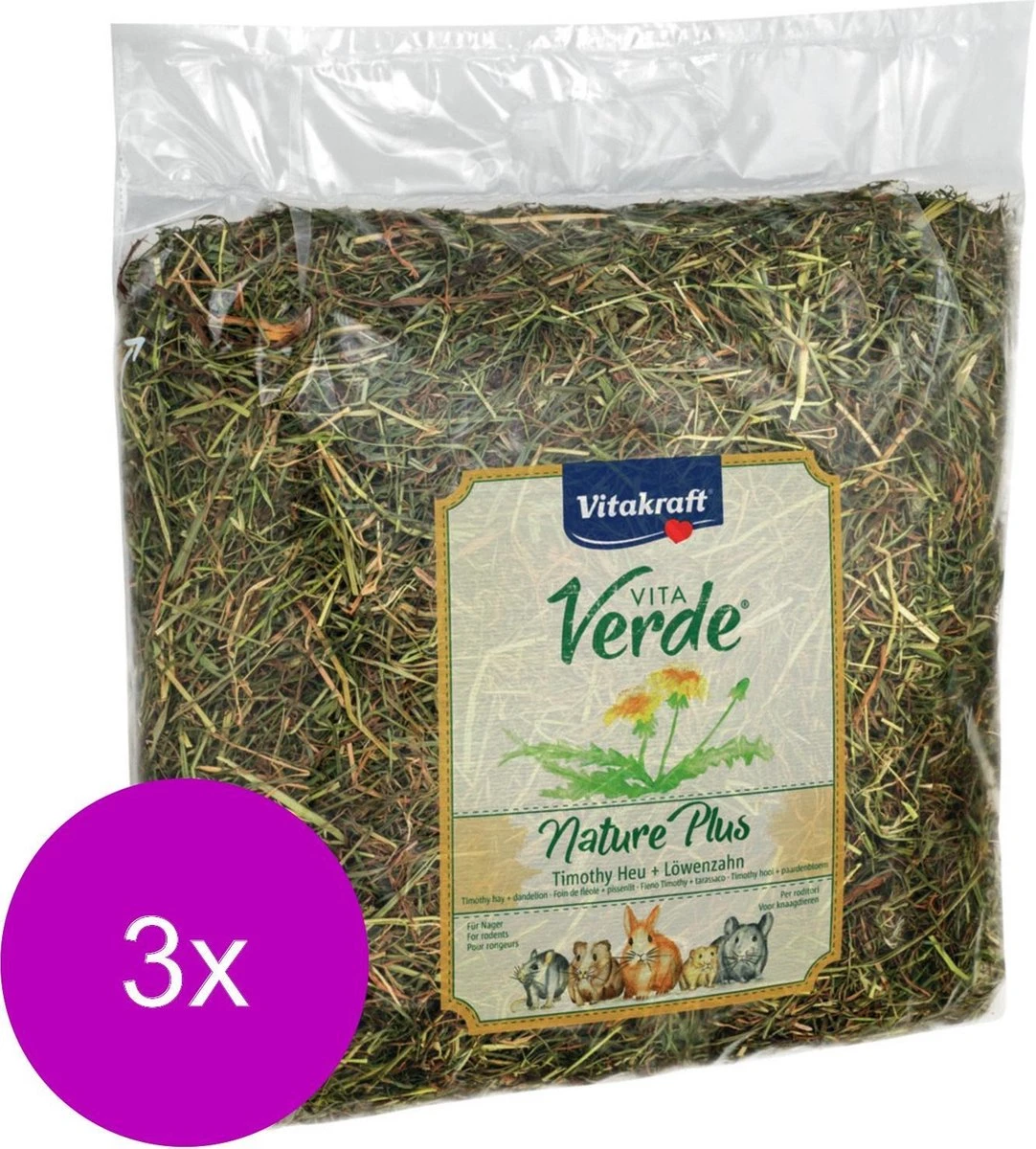 Vitakraft Vita-Verde Hooi 500 G – Ruwvoer – 3 X Paardebloem 1 Vitakraft Vita-Verde Hooi 500 G – Ruwvoer – 3 X Paardebloem