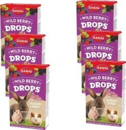 Sanal Wild Berry Drops Sugar Free – Knaagdiersnack – 6 X 45 G