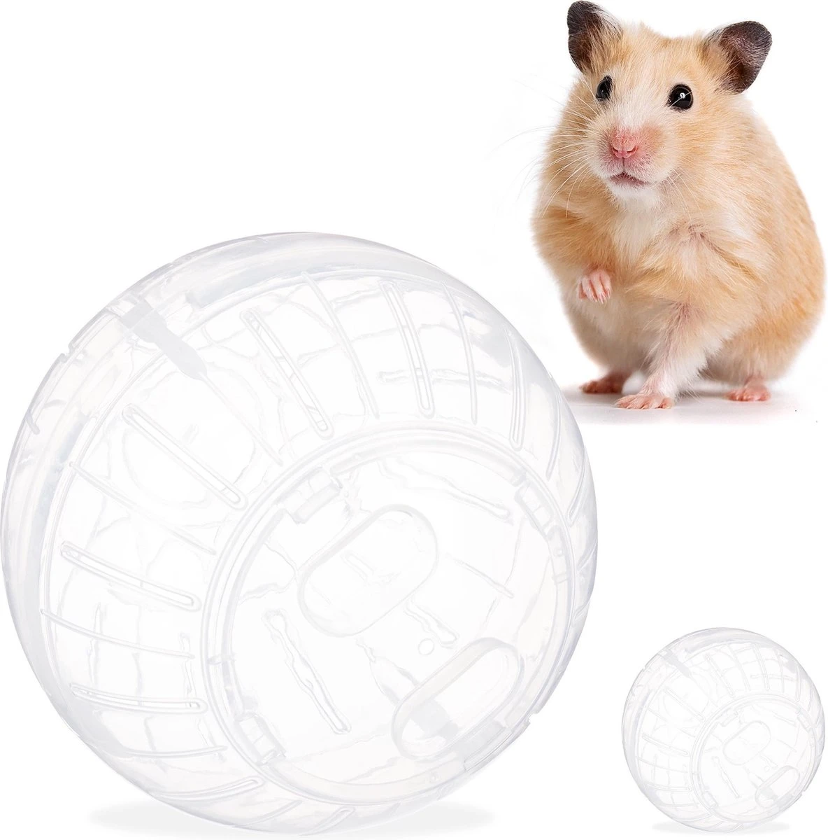 Relaxdays 2x Hamsterbal Doorzichtig – Knaagdierspeelgoed – Loopbal Kunststof – 14cm 1 Relaxdays 2x Hamsterbal Doorzichtig – Knaagdierspeelgoed – Loopbal Kunststof – 14cm