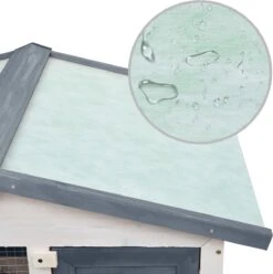 VidaXL Konijnenhok Voor Buiten Met 3 Deuren Hout Grijs