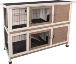 Flamingo – Konijnenhok Combi 2 Urban – Bruin – 122 X 50 X 102 Cm
