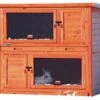 Konijnenhok Natura 2 In 1 Met Warmte-isolatie 116x113x65cm