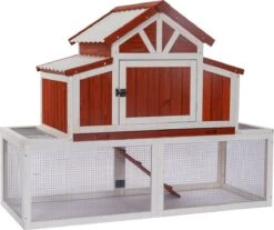 Adori Konijnenhok Hazel 141x67x112 Cm Rood/Wit