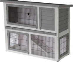 @Pet @Pet @Pet Konijnenhok Voor Buiten Benji 115x48x92 Cm Hout Grijs En Wit