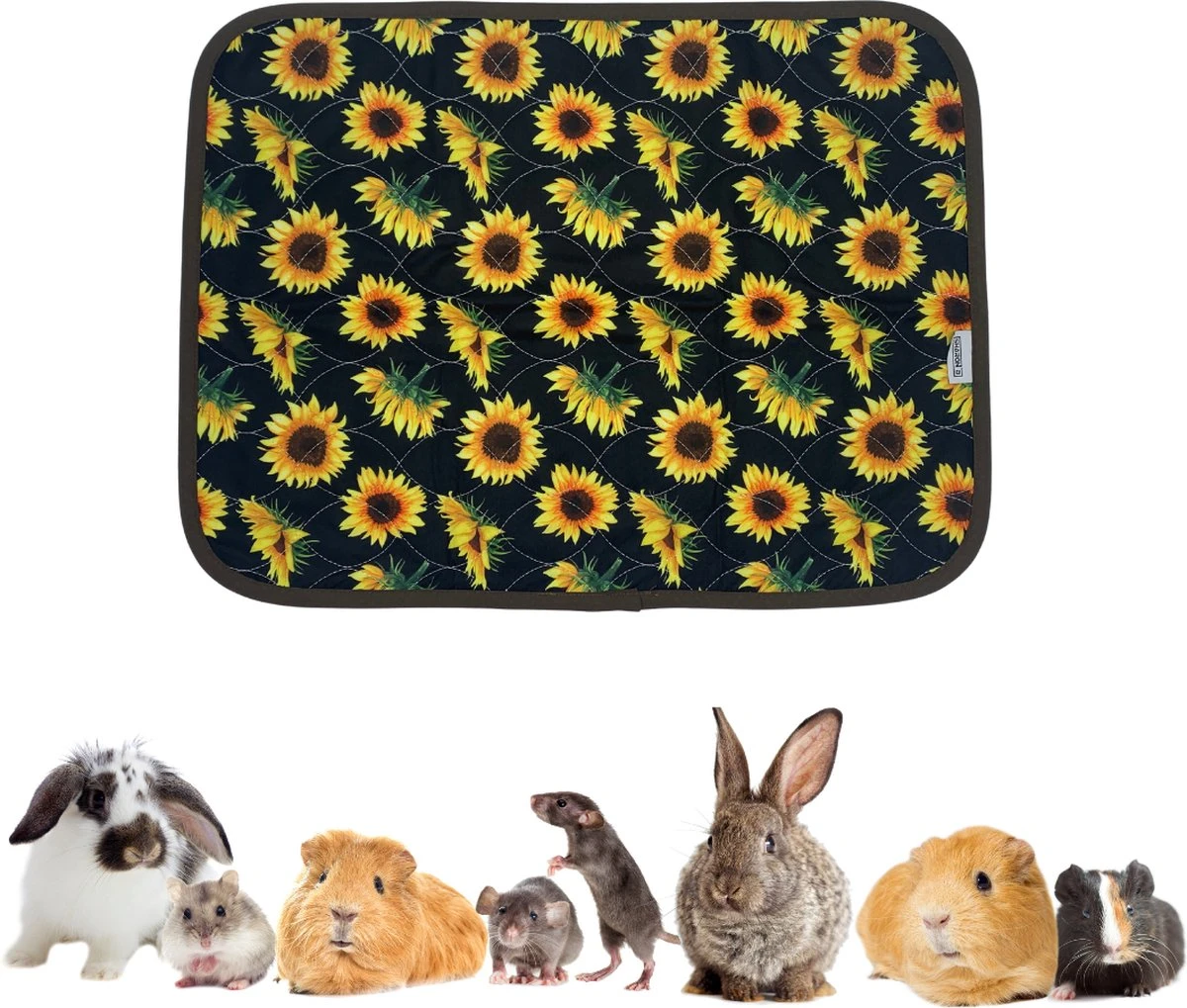 Strooiselmat Voor Knaagdieren – Fleece – 60 X 45 Cm – Zonnebloem Print 1 Strooiselmat Voor Knaagdieren – Fleece – 60 X 45 Cm – Zonnebloem Print