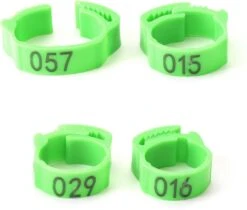 Pluimveeringen – Verstelbaar – 20 Mm – Genummerd – 50 Stuks – Kippenringen – Vogelringen – GROEN