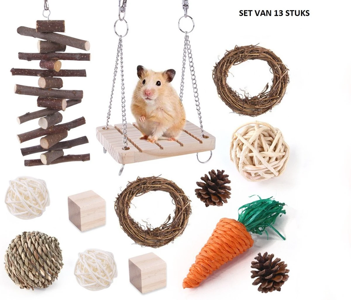 Hamster Speelgoed En Verzorging – Set Van 13 Stuks – 100 Procent Natuurlijk – Xd Xtreme – Goed Voor De Tanden – Duurzaam – Ook Voor Cavia – Kleine Knaagdieren – Hout – Wilg – Appel 1 Hamster Speelgoed En Verzorging – Set Van 13 Stuks – 100 Procent Natuurlijk – Xd Xtreme – Goed Voor De Tanden – Duurzaam – Ook Voor Cavia – Kleine Knaagdieren – Hout – Wilg – Appel