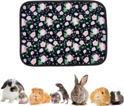 Strooiselmat Voor Knaagdieren – Fleece – 60 X 45 Cm – Roosjes Print