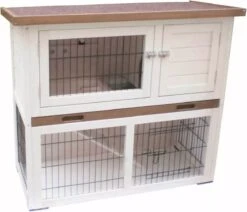 Konijnenhok Kiki – 92 X 45 X 80 Cm – Wit/Bruin