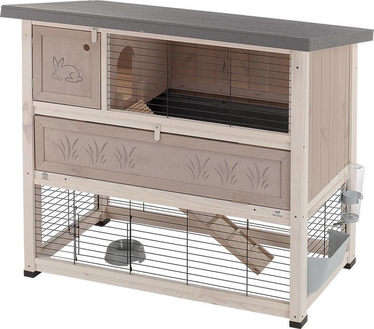 Ferplast Konijnenhok Ranch – 117 X 69x 101 Cm – Grijs 1 Ferplast Konijnenhok Ranch – 117 X 69x 101 Cm – Grijs