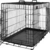 Hondenkooi 2 Deuren Hondenbox Transportbox Opvouwbaar Transportkooi Draadkooi Katten Konijnen Gevogelte Kooi Zwart XXL 106 X 77,5 X 70 Cm HMPPD42H