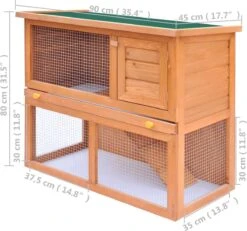 VidaXL Konijnenhok Voor Buiten Met 1 Deur Hout