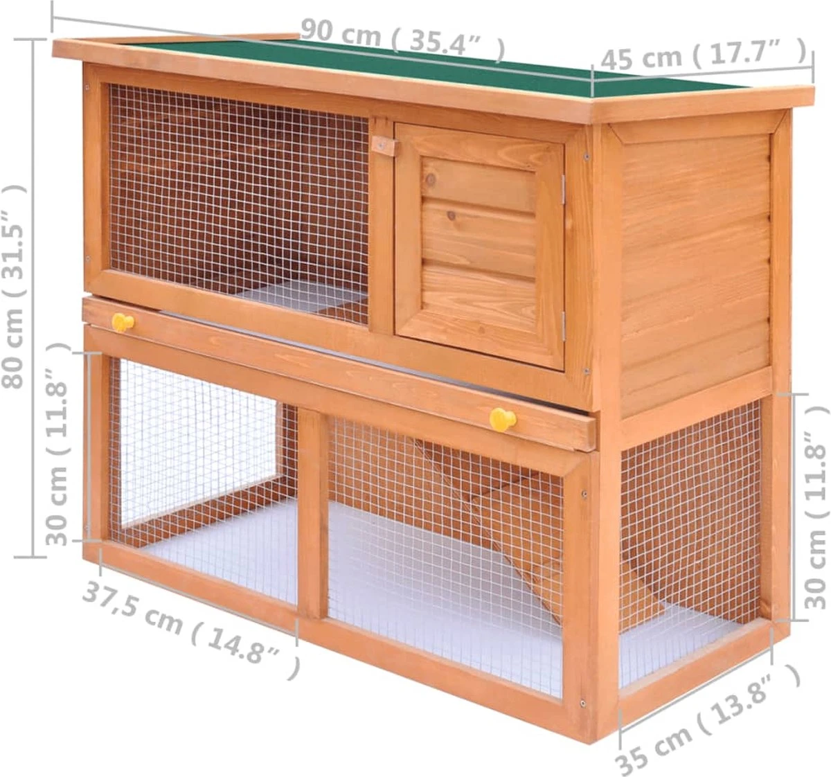 VidaXL Konijnenhok Voor Buiten Met 1 Deur Hout 1 VidaXL Konijnenhok Voor Buiten Met 1 Deur Hout