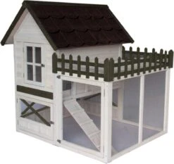 Konijnenhok Estate Wit/Bruin – 132 X 130 X 120 Cm