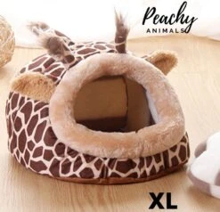 PEACHY® Animals – Cavia Huisje Plaats Voor 2 – XL – Bruin – Cavia Hok – Knaagdier Huisje – Wasbaar – Uitneembaar Kussentje – Rat – Gerbil – Egel – Cavia