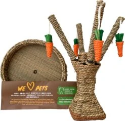 Konijnen Speelboom Voor Uren Speelplezier – Konijnenspeelgoed – Cavia Speelgoed – Hamsterspeelgoed – Knaagdierenspeelgoed – Kattenspeeltjes – Krabpaal