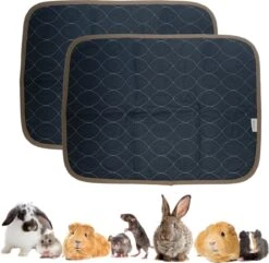 Strooiselmat Voor Knaagdieren – Fleece – 76×81 Cm – Zwart – Duopack