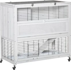 PawHut Kooi Voor Kleine Dieren Met Wielen D51-210