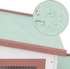 VidaXL Konijnenhok Voor Buiten Groot 204x45x85 Cm Hout Bruin En Wit