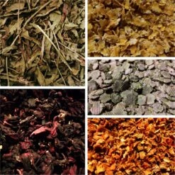 Kruidenbox 5 Konijn – Weegbree, Hibiscus Bloemen, Pompoen-, Erwten- En Maïsvlokken – Konijnenvoer