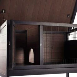 Flamingo – Konijnenhok Ramos – Kunststof – Bruin – 113 X 62 X 90cm