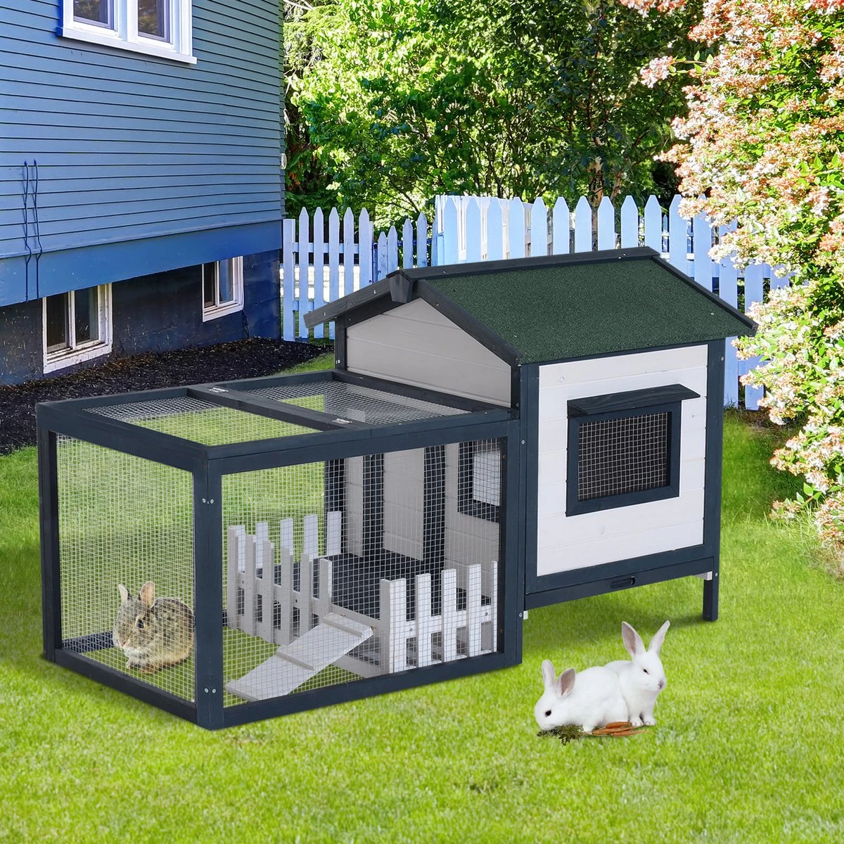 PawHut Konijnenhok, Konijnenhok, Caviahok, Konijnenhok, Hok Voor Kleine Dieren, Ren D51-035 1 PawHut Konijnenhok, Konijnenhok, Caviahok, Konijnenhok, Hok Voor Kleine Dieren, Ren D51-035