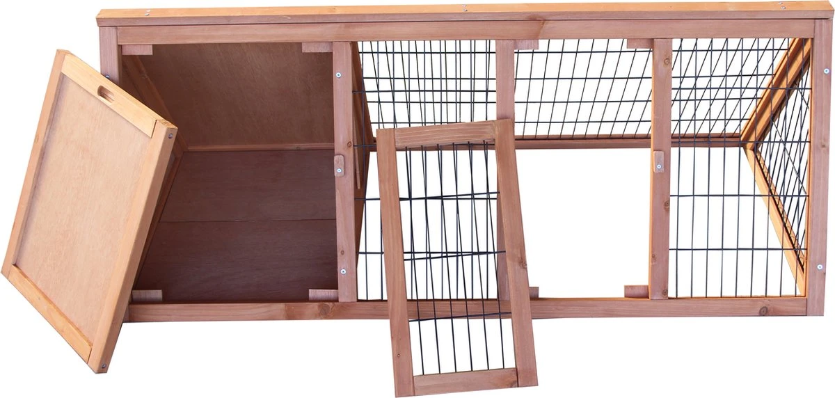 MaxxPet Konijnenhok Met Ren – Konijnenren – Konijnenhuis – Konijnenkooi – Knaagdieren Kooi – 118x52x45cm 1 MaxxPet Konijnenhok Met Ren – Konijnenren – Konijnenhuis – Konijnenkooi – Knaagdieren Kooi – 118x52x45cm