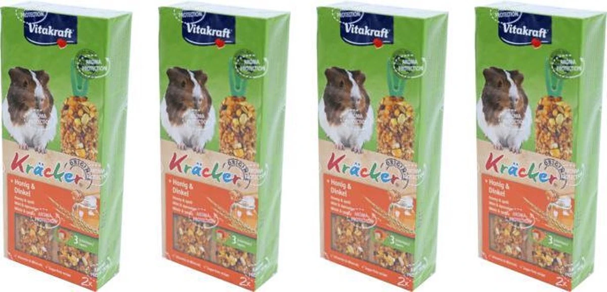 Vitakraft – Knaagdiersnack – 2 In 1 Cavia Kracker Met Honing – 112 Gram – Per 4 Doosjes 1 Vitakraft – Knaagdiersnack – 2 In 1 Cavia Kracker Met Honing – 112 Gram – Per 4 Doosjes