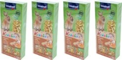 Vitakraft – Knaagdiersnack – Popcorn/honing-kräcker Dwergkonijn – 2in1 – 100 Gram Per 4 Doosjes