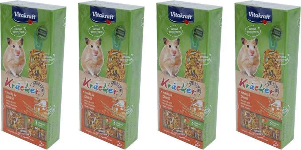 Vitakraft – Hamstersnack – Hamsterkracker – 2 In 1 Honing – 112 Gram Per 4 Doosjes 1 Vitakraft – Hamstersnack – Hamsterkracker – 2 In 1 Honing – 112 Gram Per 4 Doosjes