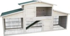 Flamingo Konijnenhok Villa Scandic – Wit – 222 X 57.5 X 100 Cm