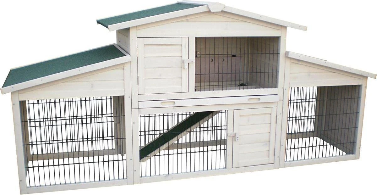 Flamingo Konijnenhok Villa Scandic – Wit – 222 X 57.5 X 100 Cm 1 Flamingo Konijnenhok Villa Scandic – Wit – 222 X 57.5 X 100 Cm