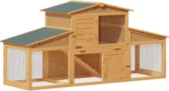 Cadoca Konijnenhok XXL – 210x100x71cm Massief Hout – Bruin