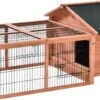 MaxxPet Konijnenhok Met Ren – Konijnenren – Konijnenhuis – Konijnenkooi – Knaagdieren Kooi – 147x96x69cm