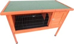 Duvo+ Woodland Konijnenhok Charlie Classic 116x63x91,6cm Houtkleurig + Gratis 100ml Drinkfles