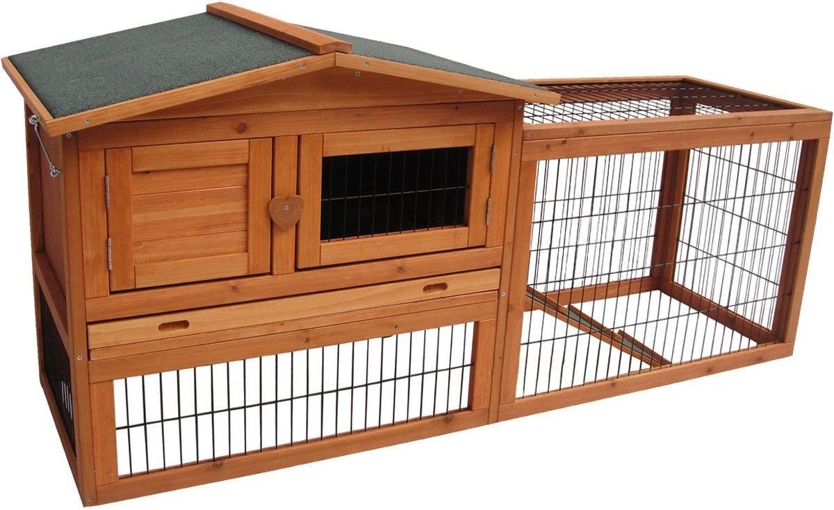 Flamingo – Konijnenhok Saar – Bruin – 155x53x70cm 1 Flamingo – Konijnenhok Saar – Bruin – 155x53x70cm