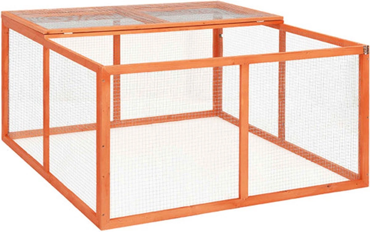 VidaXL Konijnenhok 124x120x60 Cm Massief Vurenhout 1 VidaXL Konijnenhok 124x120x60 Cm Massief Vurenhout