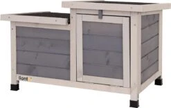 Konijnenhok Voor Kleine Dieren, Knaagdieren, Hout, Grijs, 70 X 43 X 45 Cm