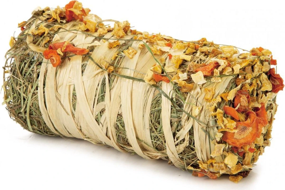 Beeztees Hooibaal Met Groente – Knaagdierensnack – 16×8 Cm 1 Beeztees Hooibaal Met Groente – Knaagdierensnack – 16×8 Cm