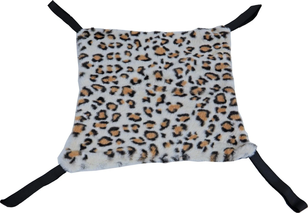 Knaagdierenspeelgoed – Hangmat Voor Knaagdieren – Pluche Luipaard Print – Afmeting: 35 Cm. 1 Knaagdierenspeelgoed – Hangmat Voor Knaagdieren – Pluche Luipaard Print – Afmeting: 35 Cm.