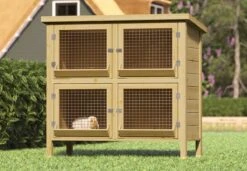Tuindeco – Groot Konijnenhok Of Kippenhok – 4 Hokken – 134x60x130 Cm