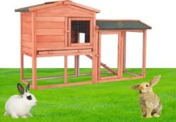 Arvona Konijnenren – Konijnenhok – Konijnenhok Voor Buiten – Kippenhok – Met Slaapplek En Trap – Deluxe Edition