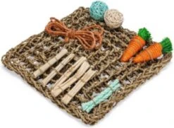 Beeztees Speelmat – Knaagdierspeelgoed – Natuurlijk – 30,5×30,5×8 Cm