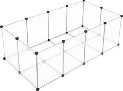 ZAZA Home Huisdieren Kunststof Kooi Met Vloerpanelen, Ren Voor Cavia’s, Hamsters, Konijnen, Transparant