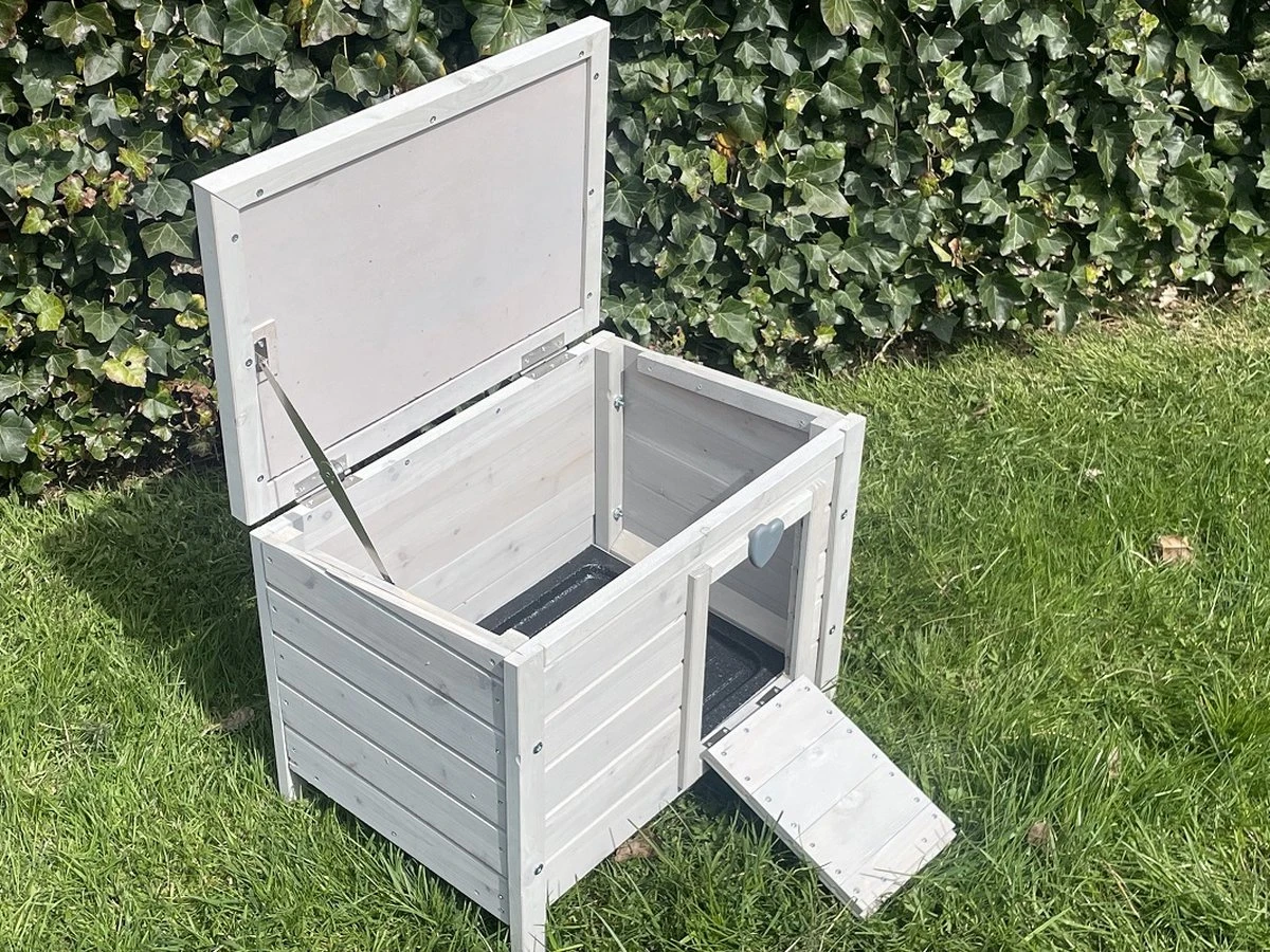 Konijnenhok Raoul White Wash 1 Konijnenhok Raoul White Wash