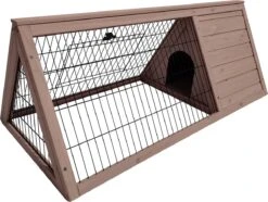 Duvo+ Woodland Konijnenhok Tristan 1 Forest S – 110x50x41cm Taupe + Gratis 100ml Drinkfles